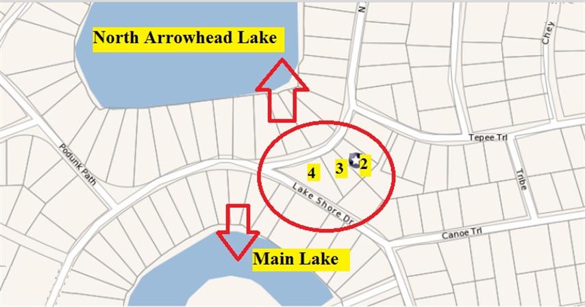 Front Land View of Arrowhead Lake Real Estate