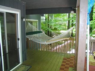 Poconos PA Vacation Home For Rent - Rear Deck