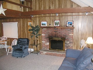 Poconos PA Vacation Home For Rent - Living Room Fireplace