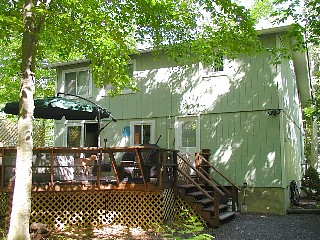 Poconos PA Vacation Home For Rent - Rear Deck with Hot Tub